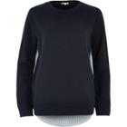 River Island Womens Stripe Hem Hybrid Sweater