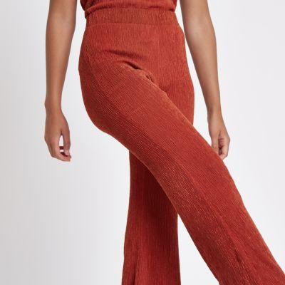River Island Womens Rust Textured Trousers
