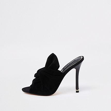 River Island Womens Bow Mule Slim Heel Sandals