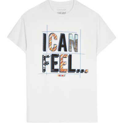 River Island Mens White 'i Can Feel' The Mix Charity T-shirt