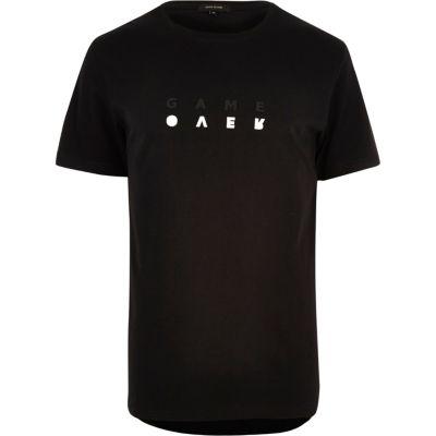 River Island Mens Print Longline T-shirt