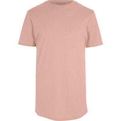 River Island Mens Big And Tall Curved Hem T-shirt