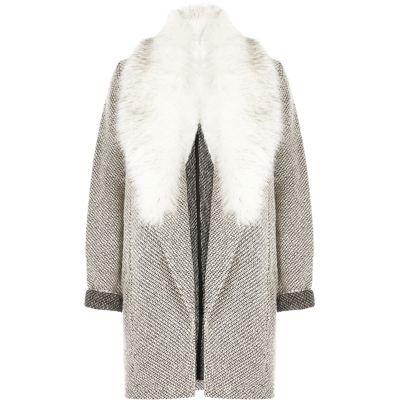 River Island Womens Faux Fur Trim Jersey Jacket