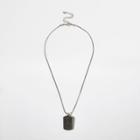 River Island Mens Silver Tone Dog Tag Necklace