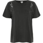 River Island Womens Lace Applique T-shirt