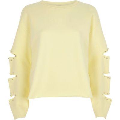 River Island Womens Slashed Sleeve Sweatshirt