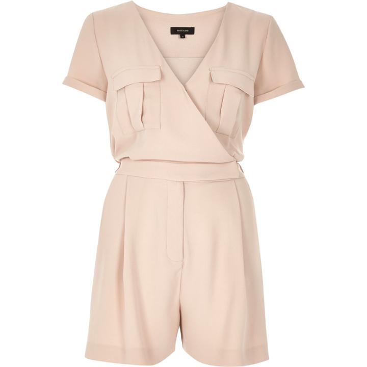 River Island Womens Wrap Short Sleeve Romper