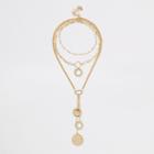 River Island Womens Gold Colour Chain Triple Layered Necklace