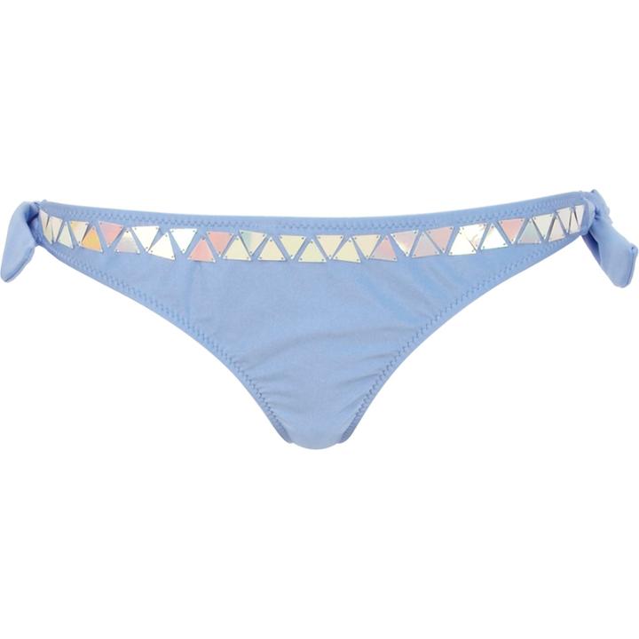 River Island Womens Embellished Tie Up Bikini Bottoms