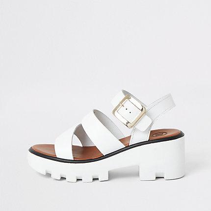 River Island Womens White Cleated Sandals