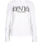 River Island Womens White 'reves' Ruched Long Sleeve Top