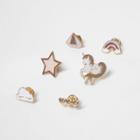 River Island Womens Gold Tone Unicorn Brooch Pack