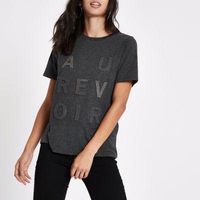 River Island Womens 'au Revoir' Print T-shirt