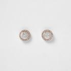 River Island Womens Rose Gold Rhinestone Drop Earrings