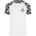 River Island Mens White Raglan Print '1985' Muscle Fit T-shirt