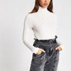 River Island Womens Pearl Roll Neck Knitted Jumper