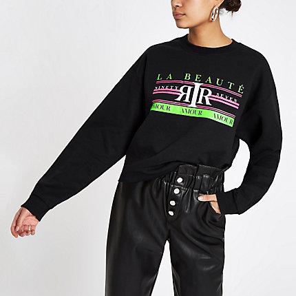 River Island Womens 'la Beaute' Neon Print Sweatshirt