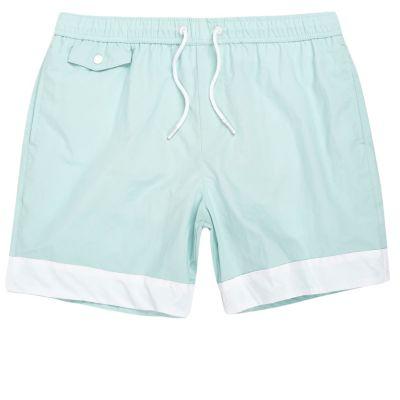 River Island Menslight Stripe Panel Swim Trunks