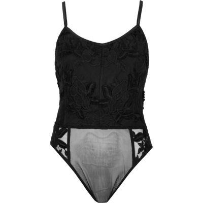 River Island Womens Floral Applique Cami Bodysuit