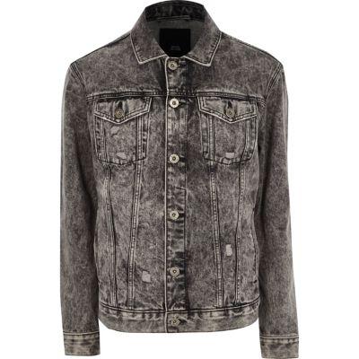 River Island Mens Acid Wash Oversized Denim Jacket