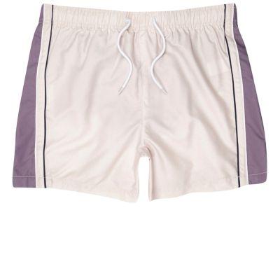 River Island Mens Blocked Stripe Swim Trunks