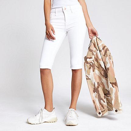 River Island Womens White Amelie Super Skinny Cycling Shorts