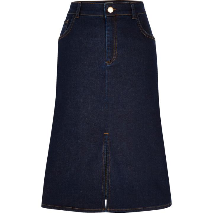 River Island Womens Denim Midi Skirt