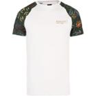 River Island Mens White 'paradise' Slim Fit Raglan T-shirt