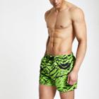 River Island Mens Neon Zebra Print Swim Trunks