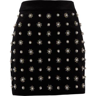 River Island Womens Faux Pearl Embellished Mini Skirt