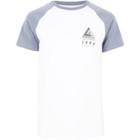 River Island Mens White Chest Logo Raglan T-shirt