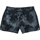 River Island Mensnavy Palm Leaf Print Swim Shorts
