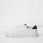 River Island Mens White Mesh Side Panel Lace-up Sneakers