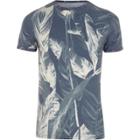 River Island Mens Palm Print Muscle Fit T-shirt