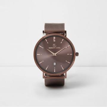 River Island Womens Copper Abbott Lyon Mesh Strap Watch