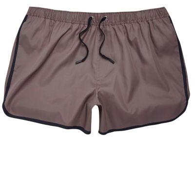 River Island Mensdark Runner Style Swim Trunks