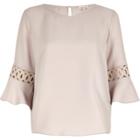 River Island Womens Cord Insert Bell Sleeve Top