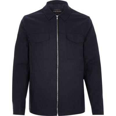 River Island Mens Minimal Zip-up Jacket