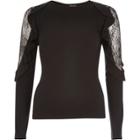 River Island Womens Lace Frill Sleeve Top