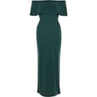 River Island Womens Deep Frill Bardot Maxi Dress