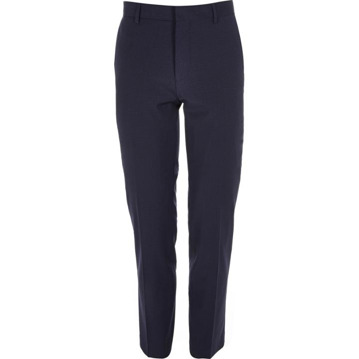 River Island Mensblue Gingham Skinny Suit Trousers
