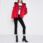 River Island Womens Faux Fur Trim Oversized Puffer Jacket