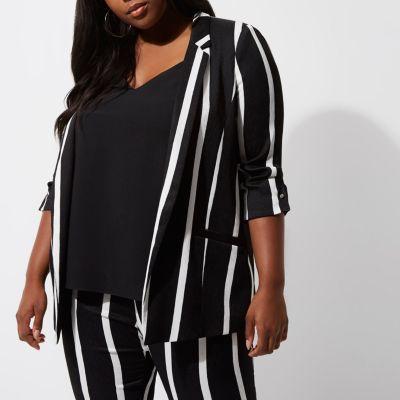 River Island Womens Plus Stripe Fitted Blazer