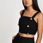 River Island Womens Petite Button Detail Crop Top