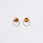 River Island Womens Gold Tone Tortoiseshell Rhinestone Stud Earring