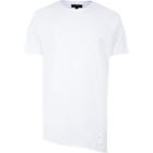 River Island Menswhite Asymmetric Longline Holey T-shirt