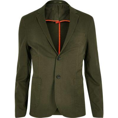 River Island Mens Washed Cotton Skinny Blazer