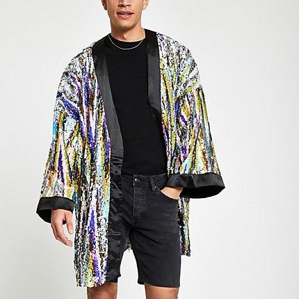 River Island Mens Jaded London Sequin Embellished Kimono