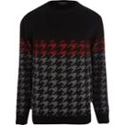River Island Mensblack Ombre Houndstooth Sweater