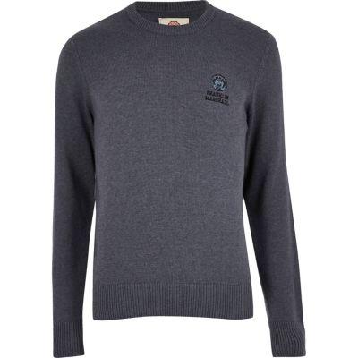 River Island Mensblue Franklin & Marshall Knit Sweater